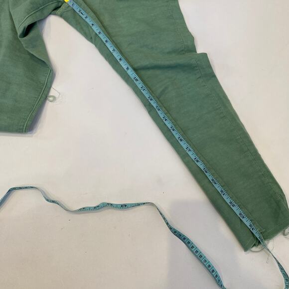 Mother The Shaker Chop Crop Hedge Green Pants Cotton Linen EUC Sz 27 - Picture 15 of 16